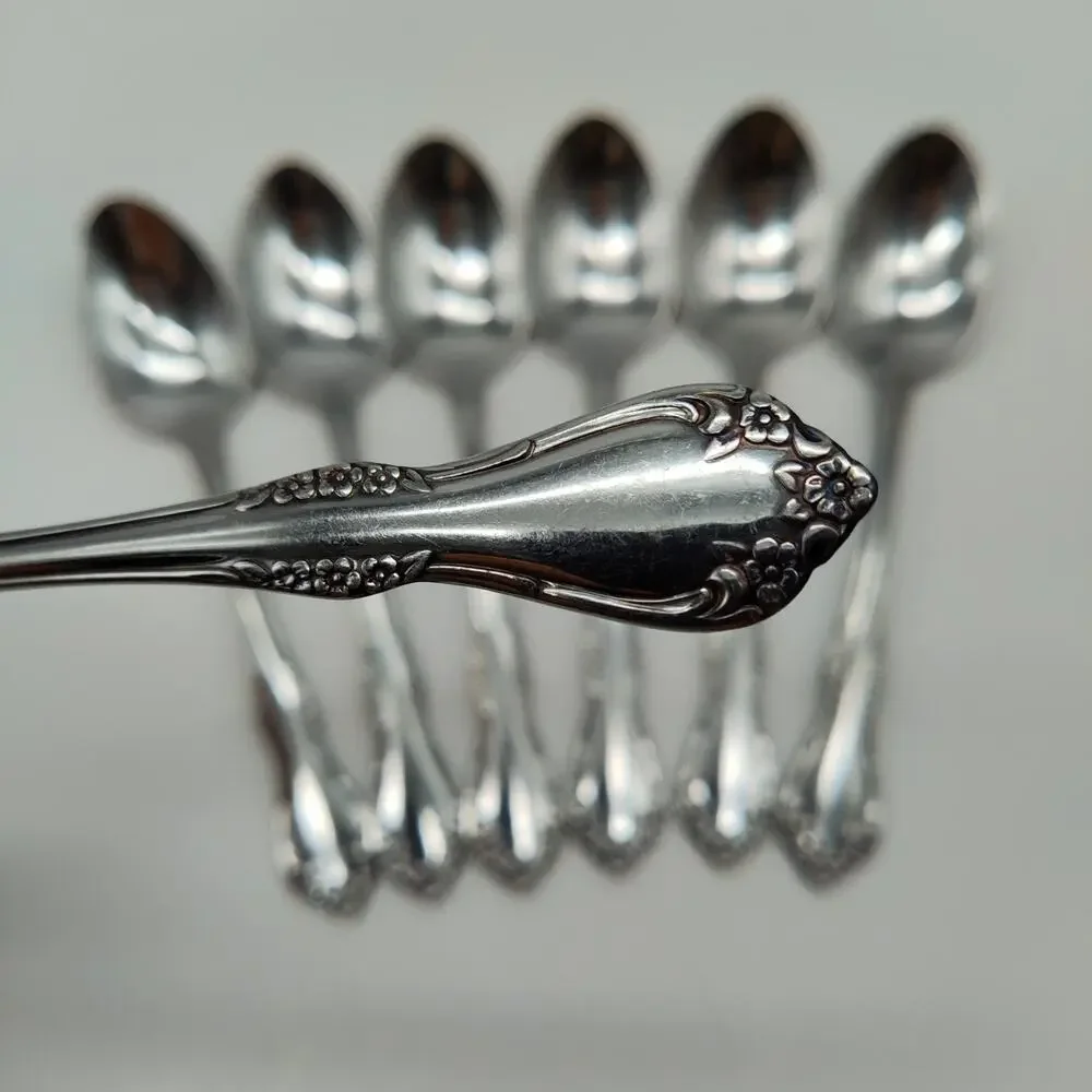 7X Tsp Oneida Wm Rogers Mansfield Amadeus Teaspoons Stainless Steel